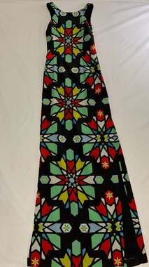 Mara Hoffman Open Back Compass Geometric Column Maxi Dress
